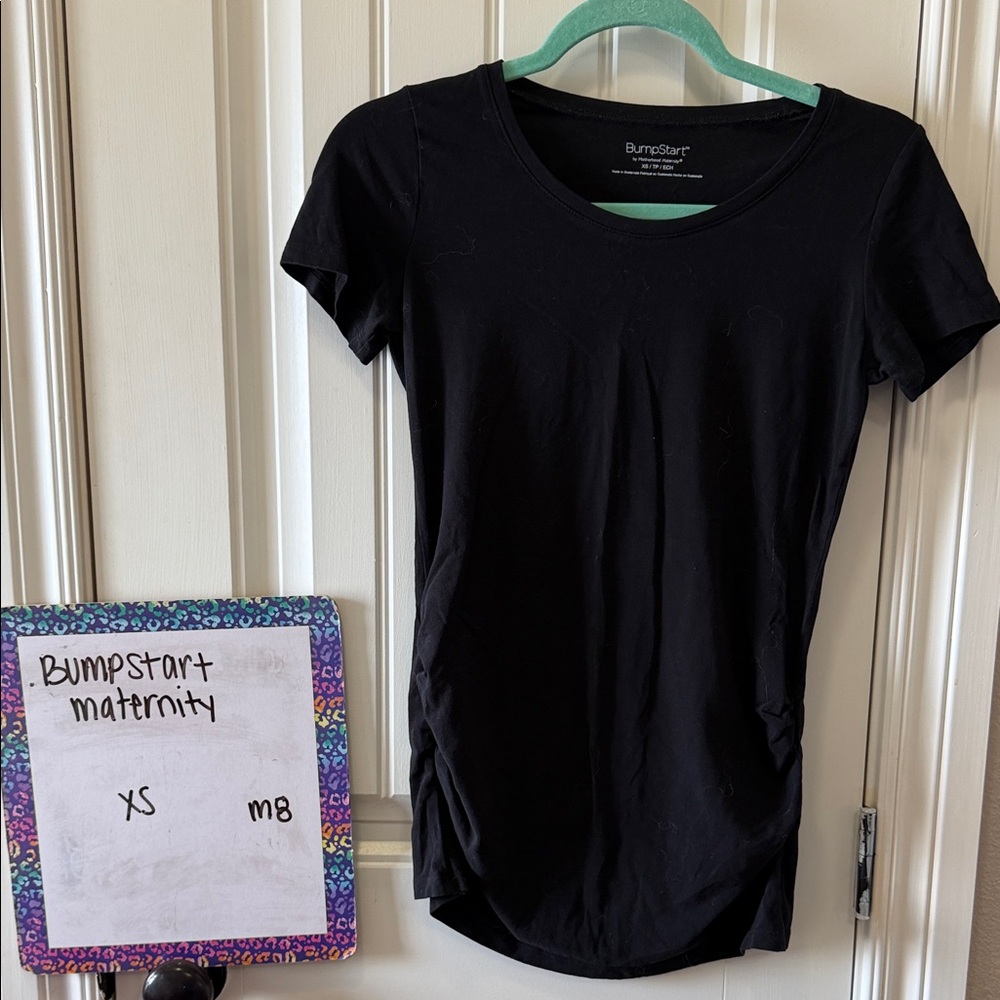 BumpStart Black Maternity Scoop Neck Tee